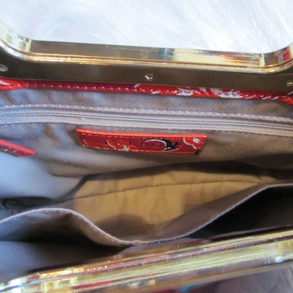 Talbot's Red Leather Floral Purse - Picture 5 of 7